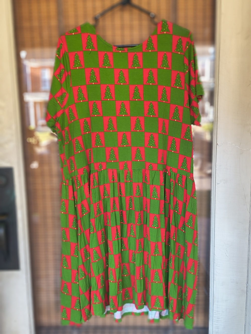ModCloth Christmas Tree, Red And Green Dress 2x